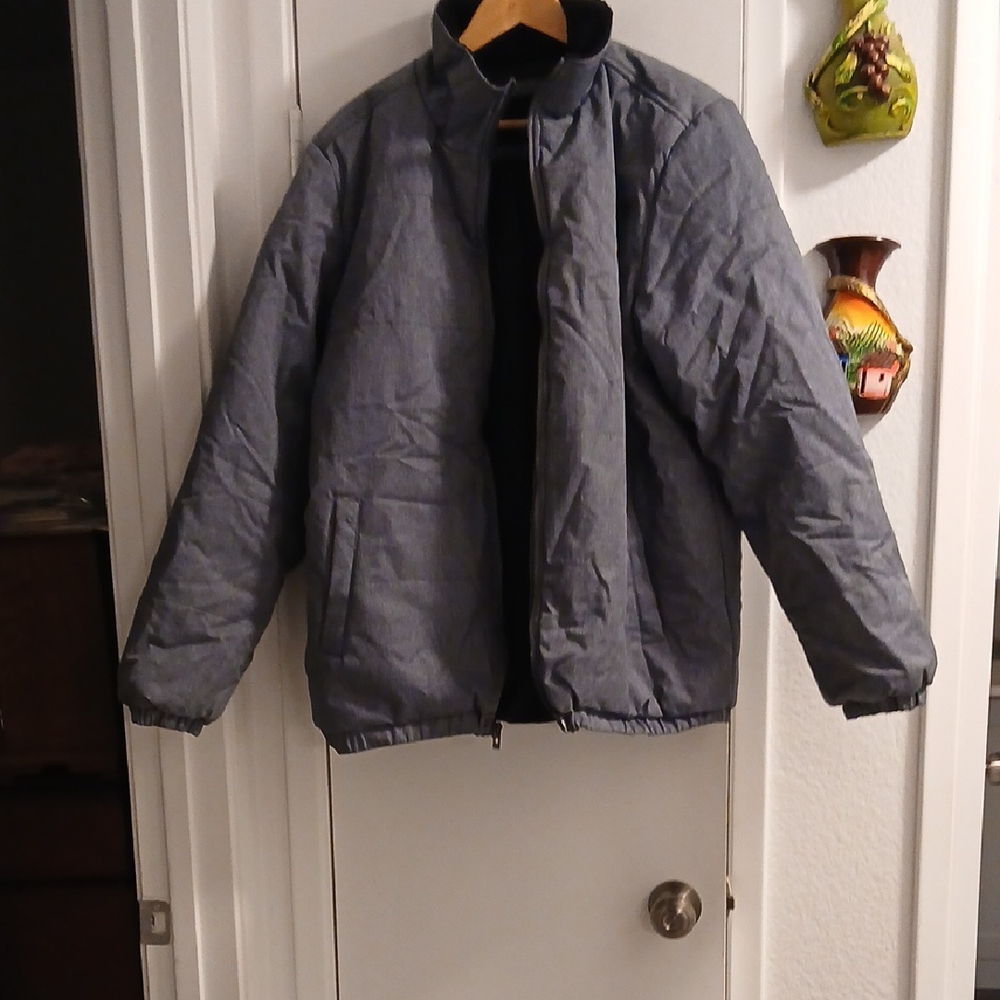 KR3W Gray Puffer Jacket with Quilted Design